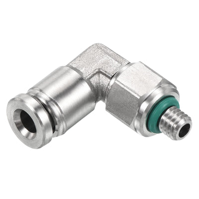 Harfington Push to Connect Fitting Elbow Tube OD Male Thread, Stainless Steel Hose Pipe Connector