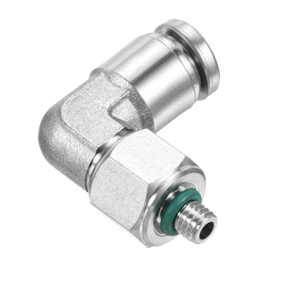 Harfington Push to Connect Fitting Elbow Tube OD Male Thread, Stainless Steel Hose Pipe Connector