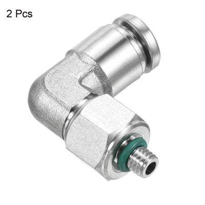 Harfington Push to Connect Fitting Elbow Tube OD Male Thread, Stainless Steel Hose Pipe Connector