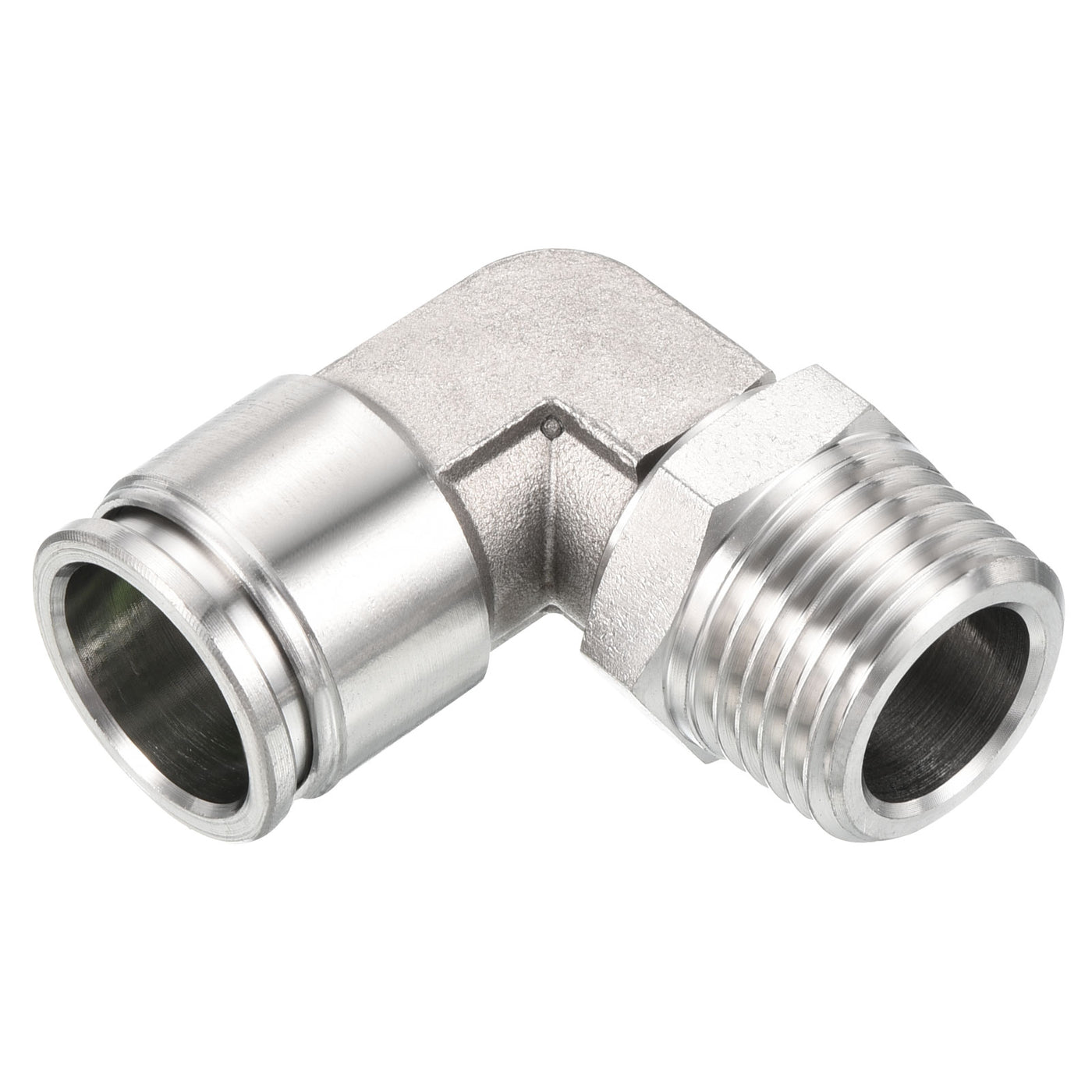 Harfington Push to Connect Fitting Elbow Tube OD Male Thread, Stainless Steel Right Angle Hose Pipe Connector