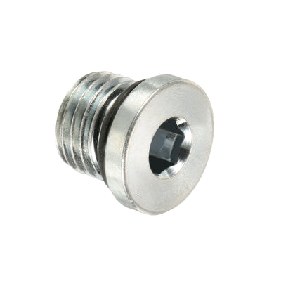 Harfington 7/16-20UNF Hex Head Pipe Fitting Plug, Male Thread 45# Steel Plug