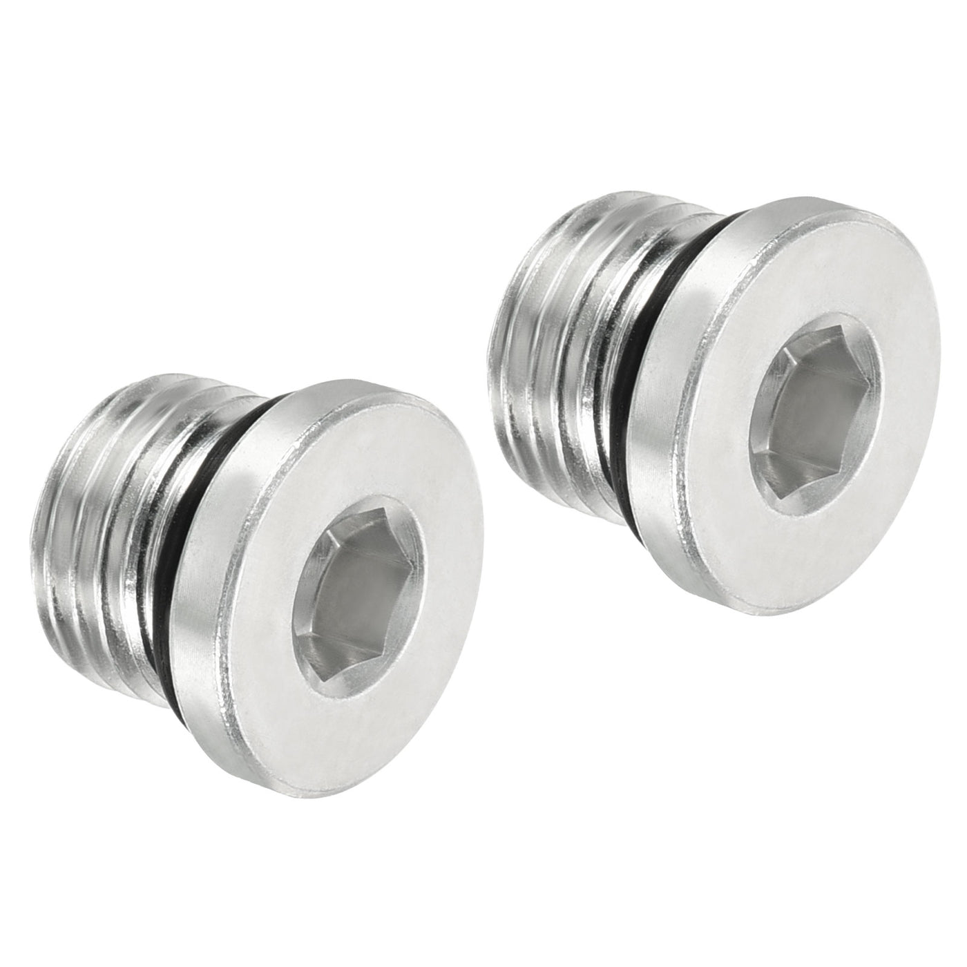 Harfington 1/2-20UNF Hex Head Pipe Fitting Plug, 2 Pack Male Thread 45# Steel Plug