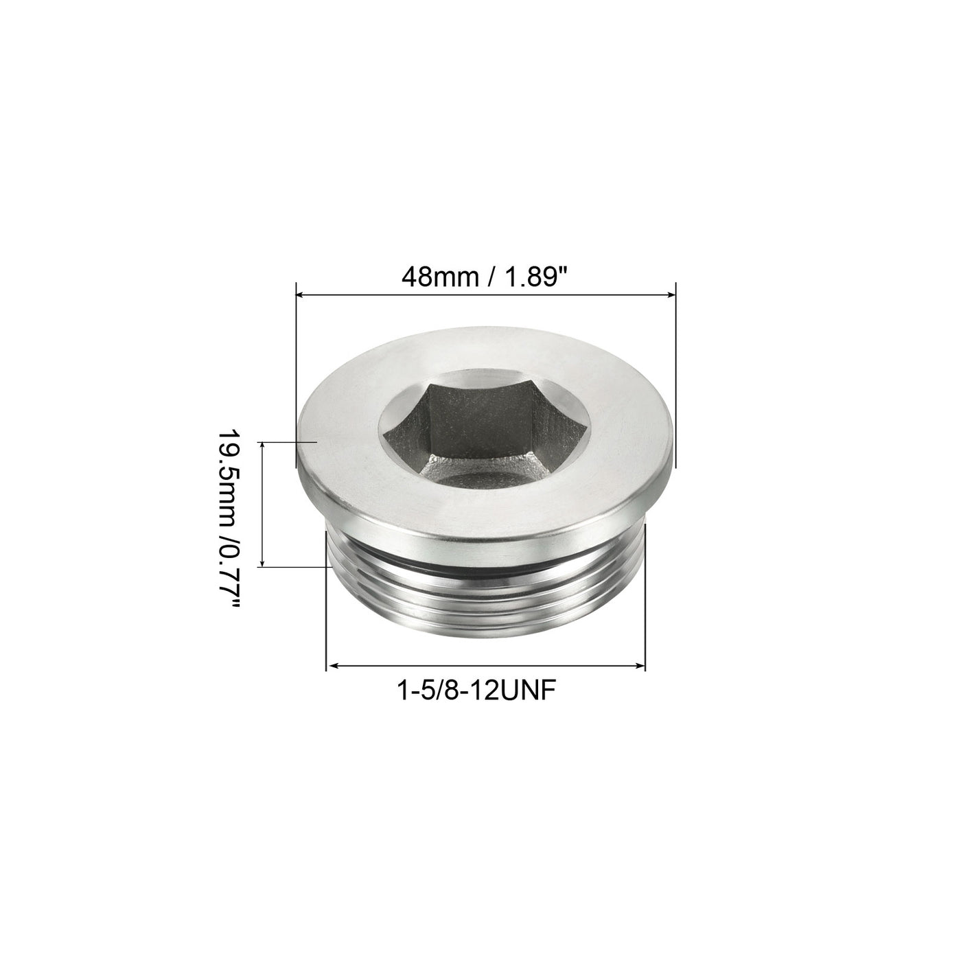 Harfington 1-5/8-12UNF Inneres Sechskant Kopf Leitung Fitting Stecker Steckdose Gewinde 45# Stahl Buchse Stecker mit Dichtungsring für Endverschlüsse