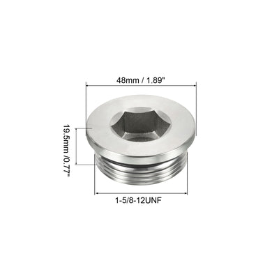 Harfington 1-5/8-12UNF Inneres Sechskant Kopf Leitung Fitting Stecker Steckdose Gewinde 45# Stahl Buchse Stecker mit Dichtungsring für Endverschlüsse