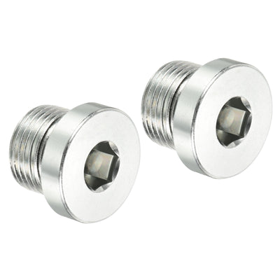 Harfington G3/8 Hex Head Pipe Fitting Plug, 2 Pack Male Thread 45# Steel Plug