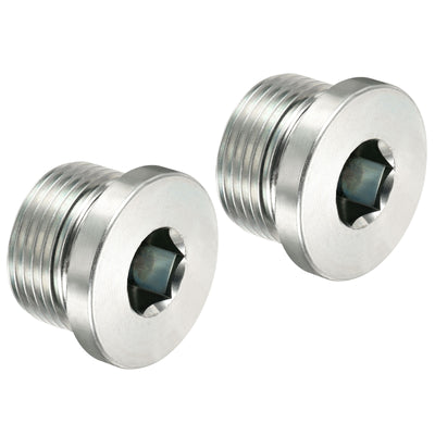 Harfington G3/4 Hex Head Pipe Fitting Plug, 2 Pack Male Thread 45# Steel Plug