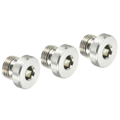 Harfington M10*1 Hex Head Pipe Fitting Plug, 3 Pack Male Thread 45# Steel Plug