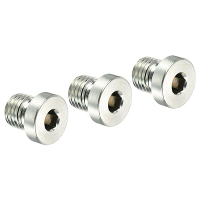 Harfington M12*1.5 Hex Head Pipe Fitting Plug, 3 Pack Male Thread 45# Steel Plug