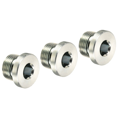 Harfington M20*1.5 Hex Head Pipe Fitting Plug, 3 Pack Male Thread 45# Steel Plug