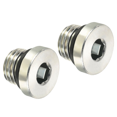 Harfington M16*2 Hex Head Pipe Fitting Plug, 2 Pack Male Thread 45# Steel Plug