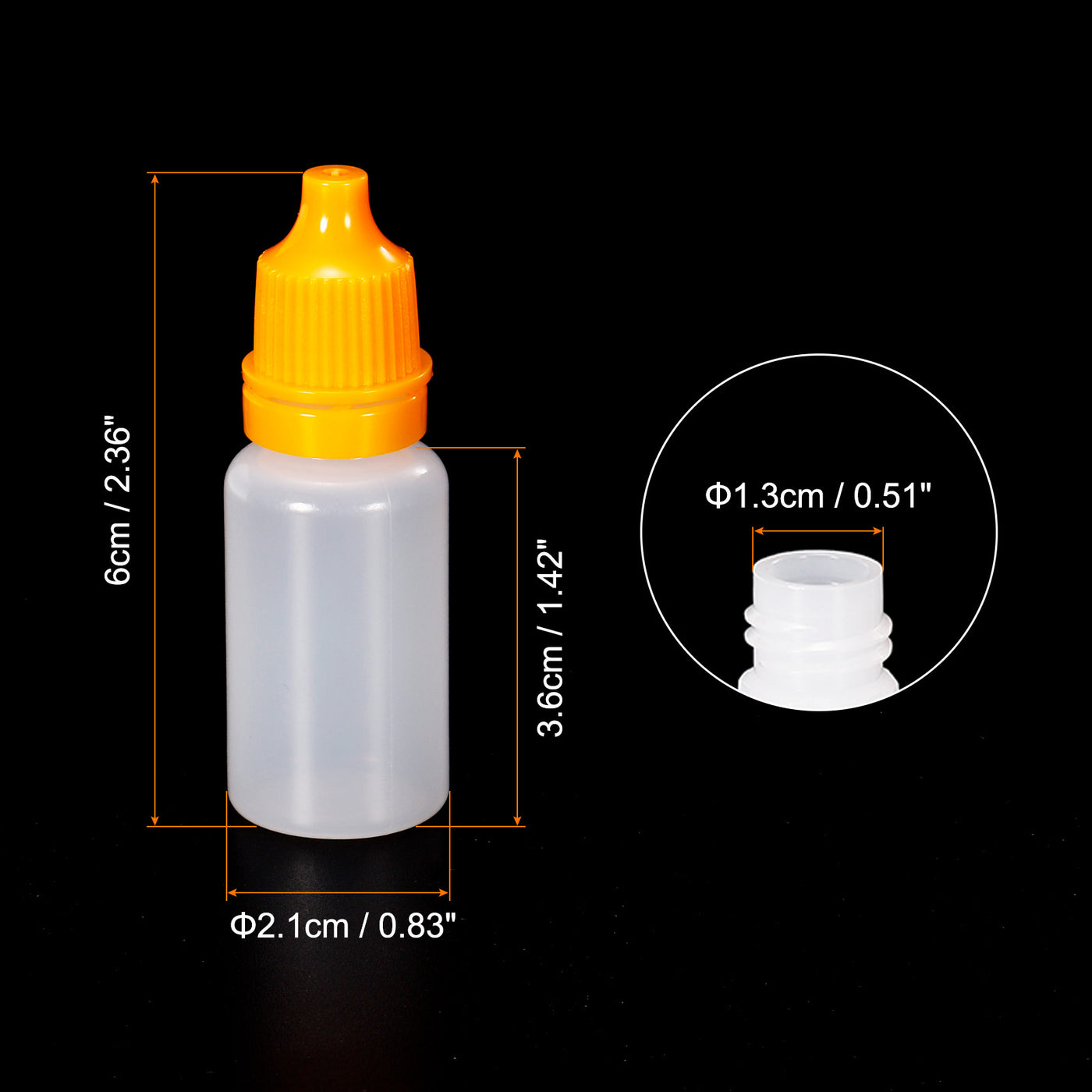 Harfington 10ml Liquid Dropper Bottle, 20 Pack PE Squeezable Dropping Eye Dropper Container with PP Cap for Home Travel, Yellow