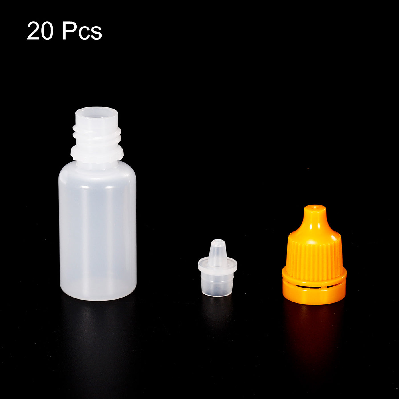 Harfington 10ml Liquid Dropper Bottle, 20 Pack PE Squeezable Dropping Eye Dropper Container with PP Cap for Home Travel, Yellow