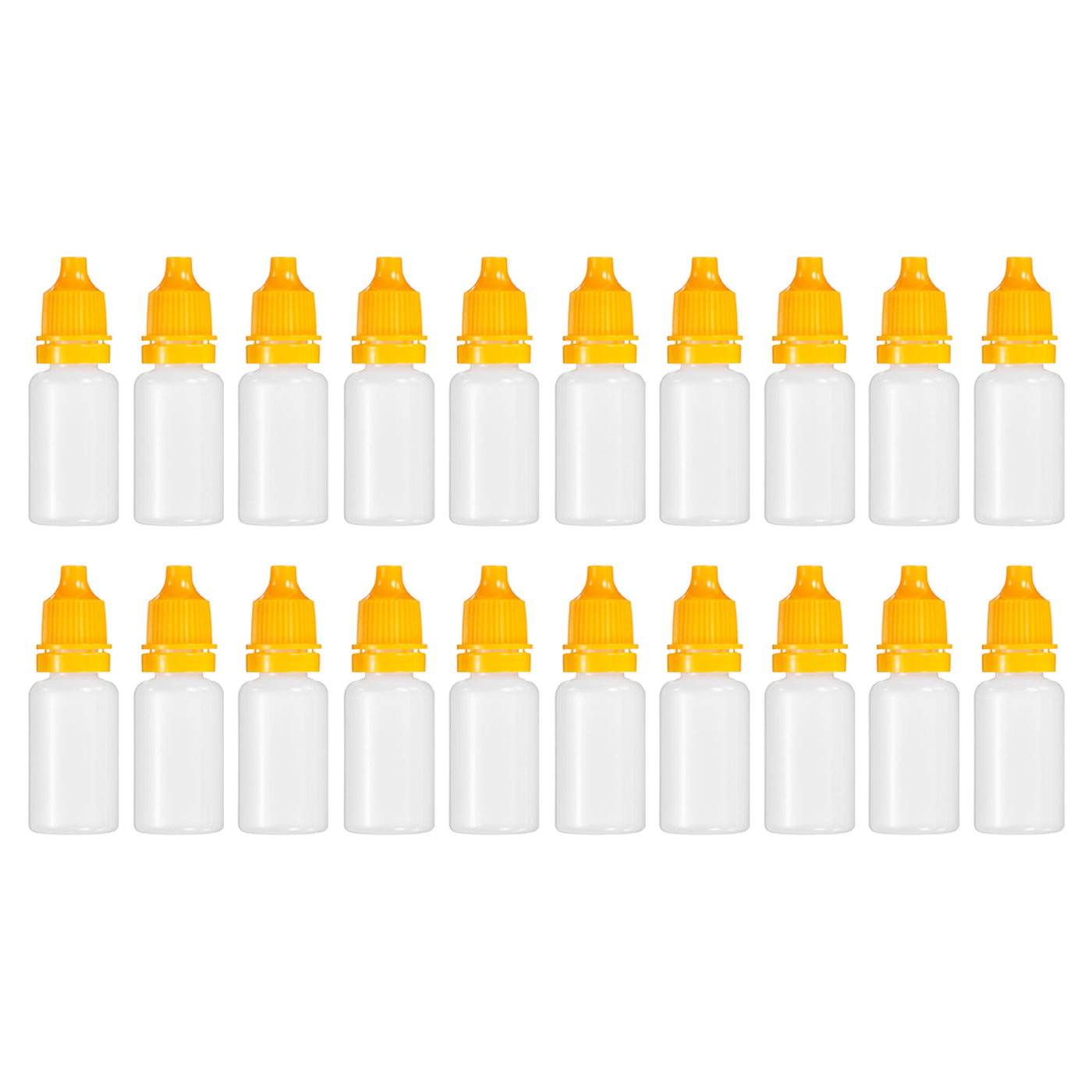 Harfington 10ml Liquid Dropper Bottle, 20 Pack PE Squeezable Dropping Eye Dropper Container with PP Cap for Home Travel, Yellow