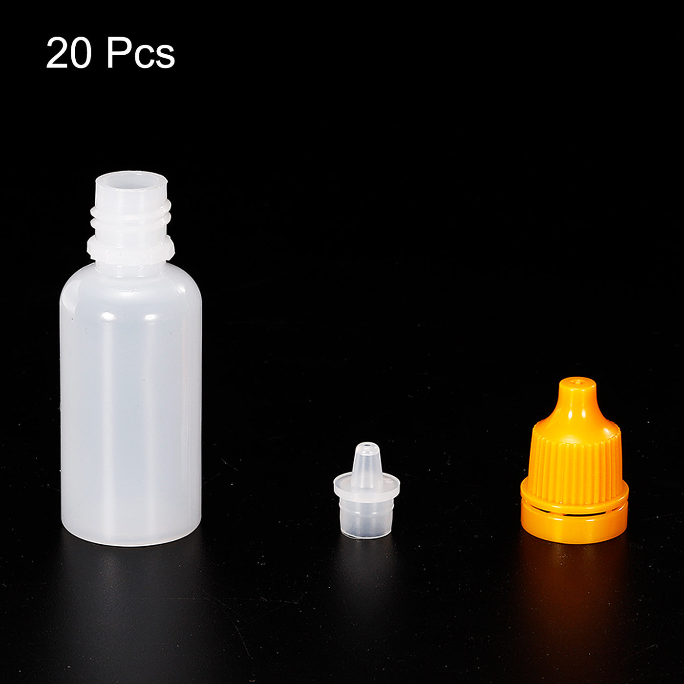 Harfington 15ml Liquid Dropper Bottle, 20 Pack PE Squeezable Dropping Eye Dropper Container with PP Cap for Home Travel, Yellow