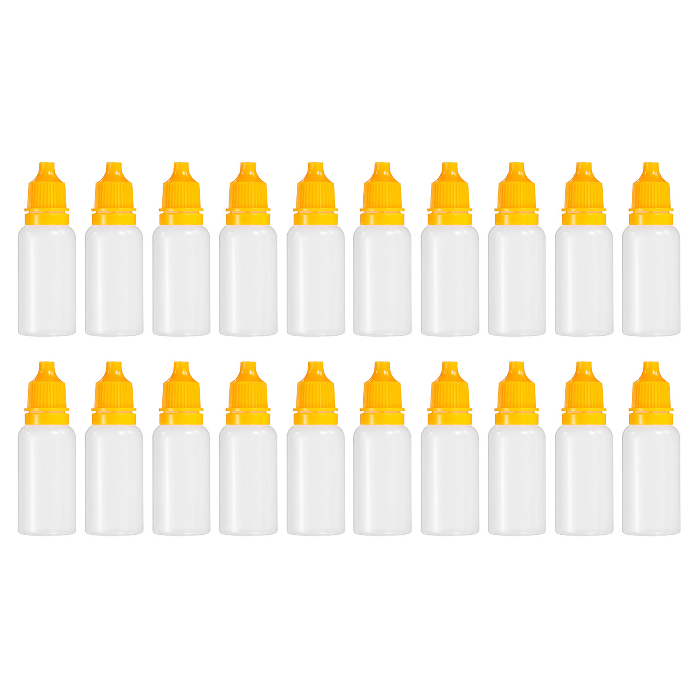 Harfington 15ml Liquid Dropper Bottle, 20 Pack PE Squeezable Dropping Eye Dropper Container with PP Cap for Home Travel, Yellow