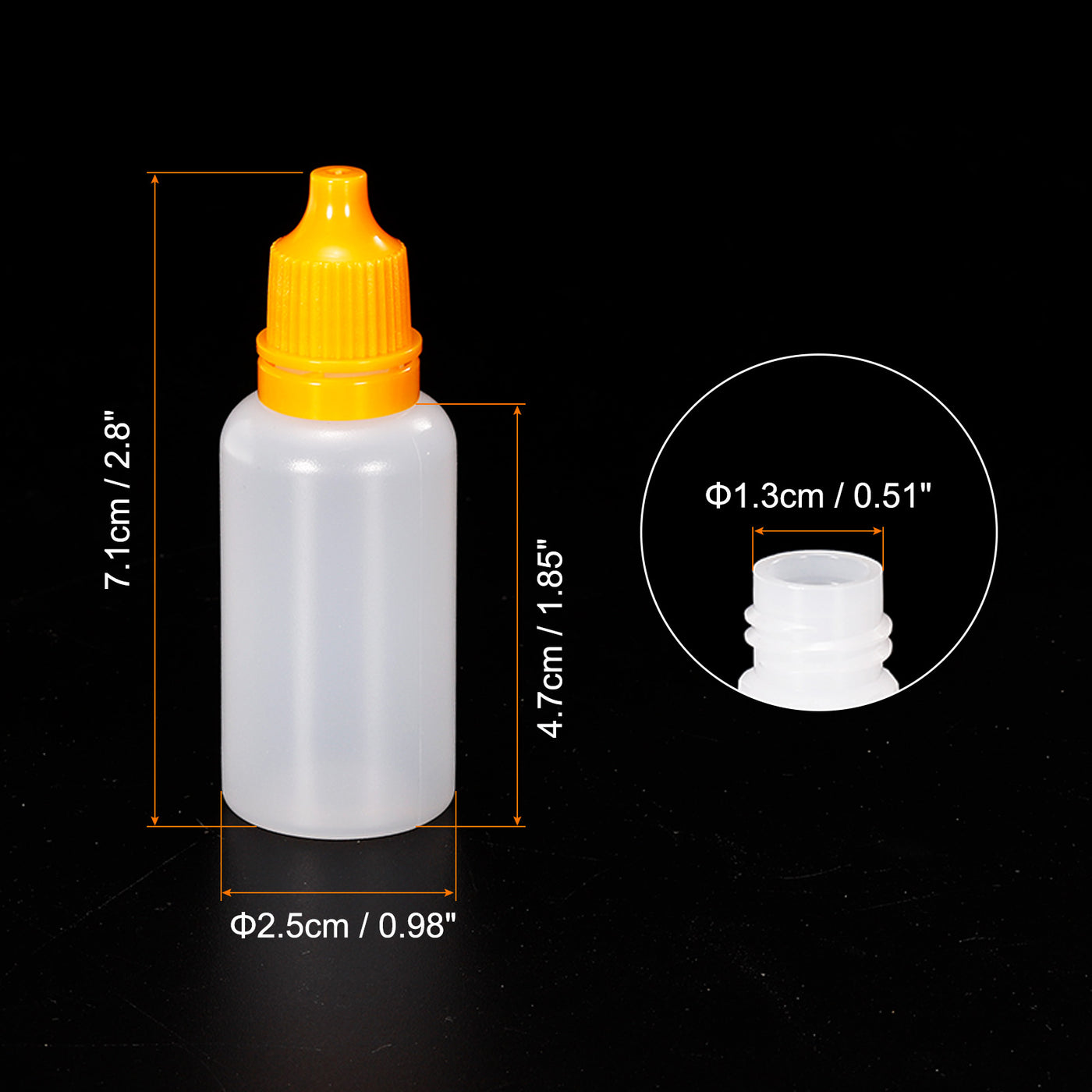 Harfington 20ml Liquid Dropper Bottle, 20 Pack PE Squeezable Dropping Eye Dropper Container with PP Cap for Home Travel, Yellow