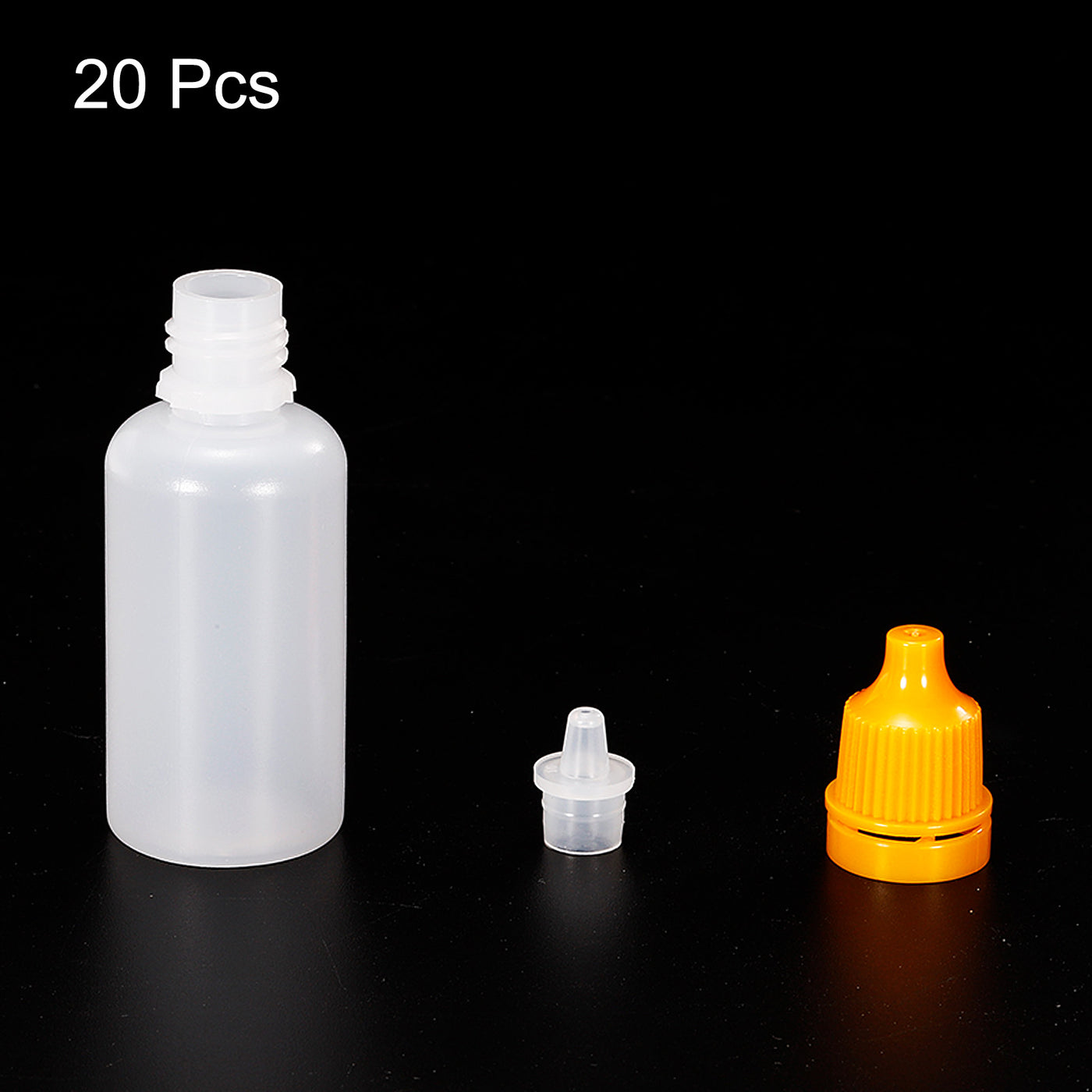 Harfington 20ml Liquid Dropper Bottle, 20 Pack PE Squeezable Dropping Eye Dropper Container with PP Cap for Home Travel, Yellow