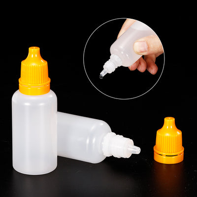 Harfington 20ml Liquid Dropper Bottle, 20 Pack PE Squeezable Dropping Eye Dropper Container with PP Cap for Home Travel, Yellow