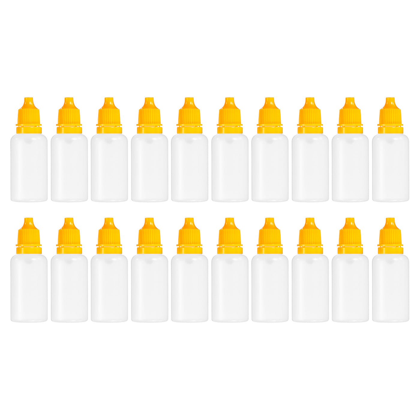 Harfington 20ml Liquid Dropper Bottle, 20 Pack PE Squeezable Dropping Eye Dropper Container with PP Cap for Home Travel, Yellow