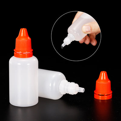 Harfington 30ml Liquid Dropper Bottle, 20 Pack PE Squeezable Dropping Eye Dropper Container with PP Cap for Home Travel, Orange