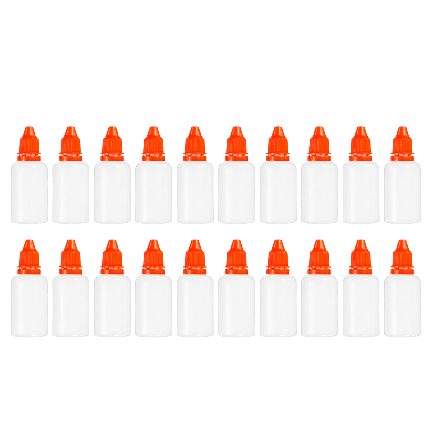 Harfington 30ml Liquid Dropper Bottle, 20 Pack PE Squeezable Dropping Eye Dropper Container with PP Cap for Home Travel, Orange