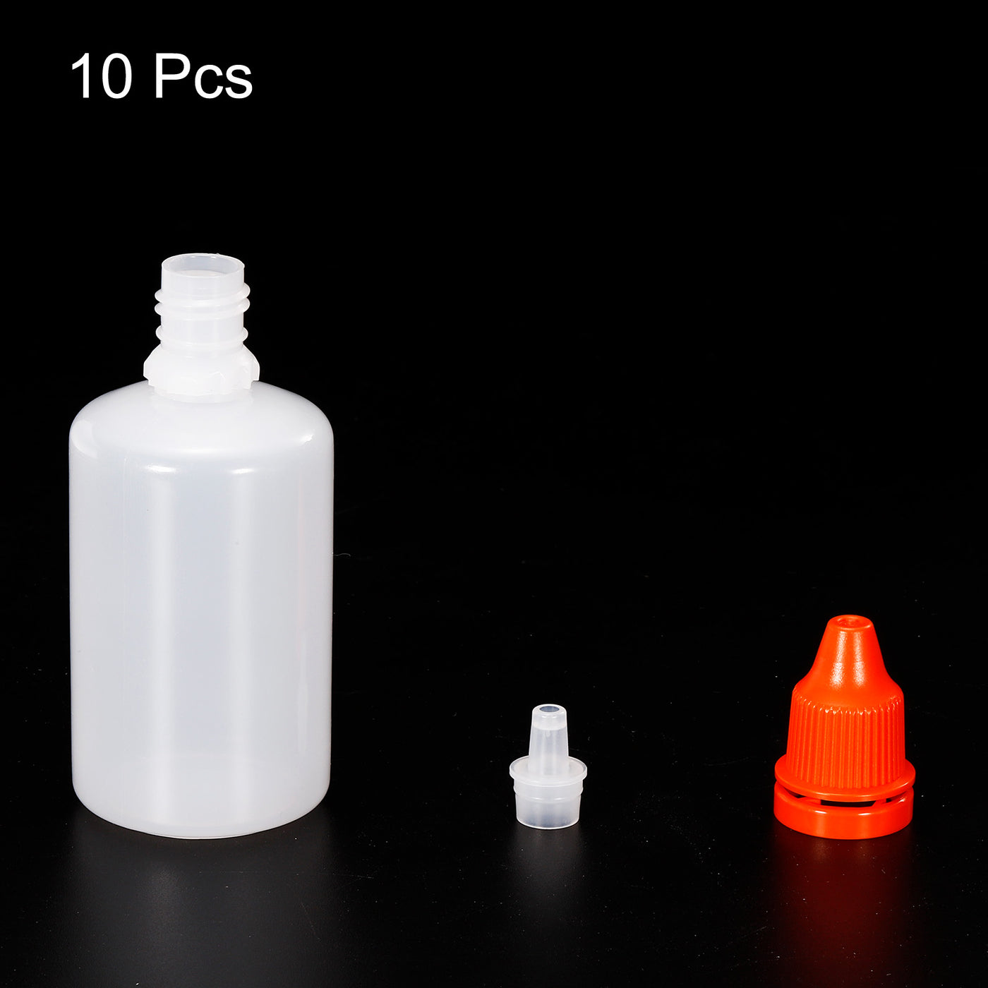 Harfington 50ml Liquid Dropper Bottle, 10 Pack PE Squeezable Dropping Eye Dropper Container with PP Cap for Home Travel, Orange