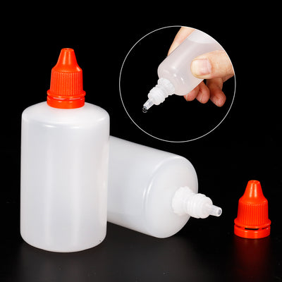 Harfington 100ml Liquid Dropper Bottle, 20 Pack PE Squeezable Dropping Eye Dropper Container with PP Cap for Home Travel, Orange