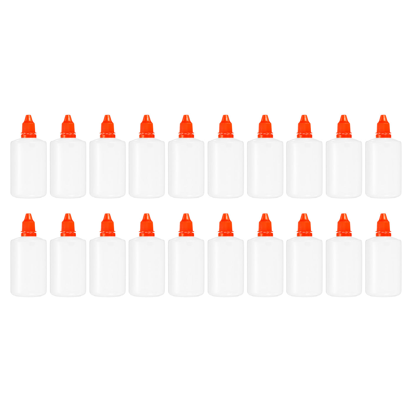 Harfington 100ml Liquid Dropper Bottle, 20 Pack PE Squeezable Dropping Eye Dropper Container with PP Cap for Home Travel, Orange