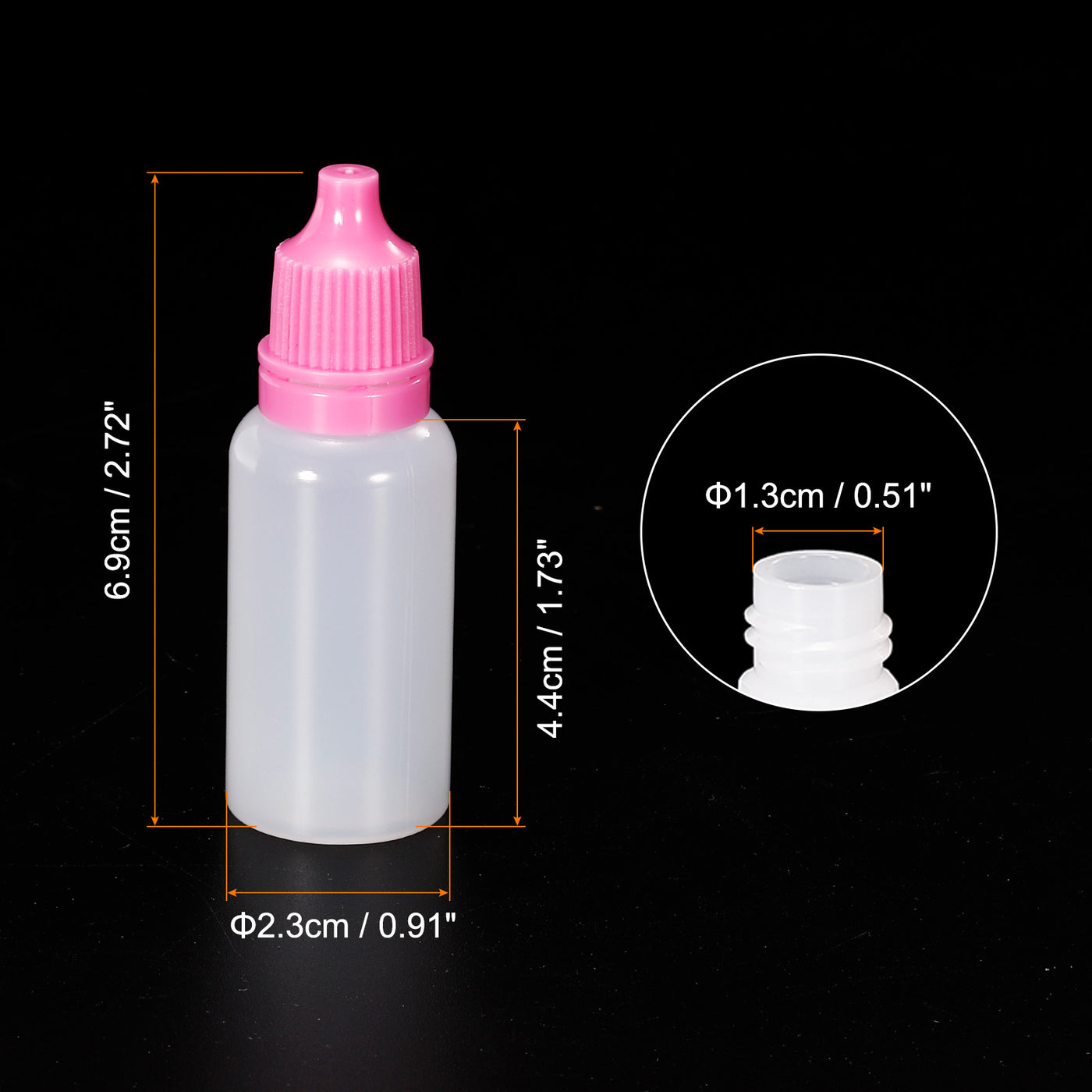 Harfington 15ml Liquid Dropper Bottle, 20 Pack PE Squeezable Dropping Eye Dropper Container with PP Cap for Home Travel, Pink