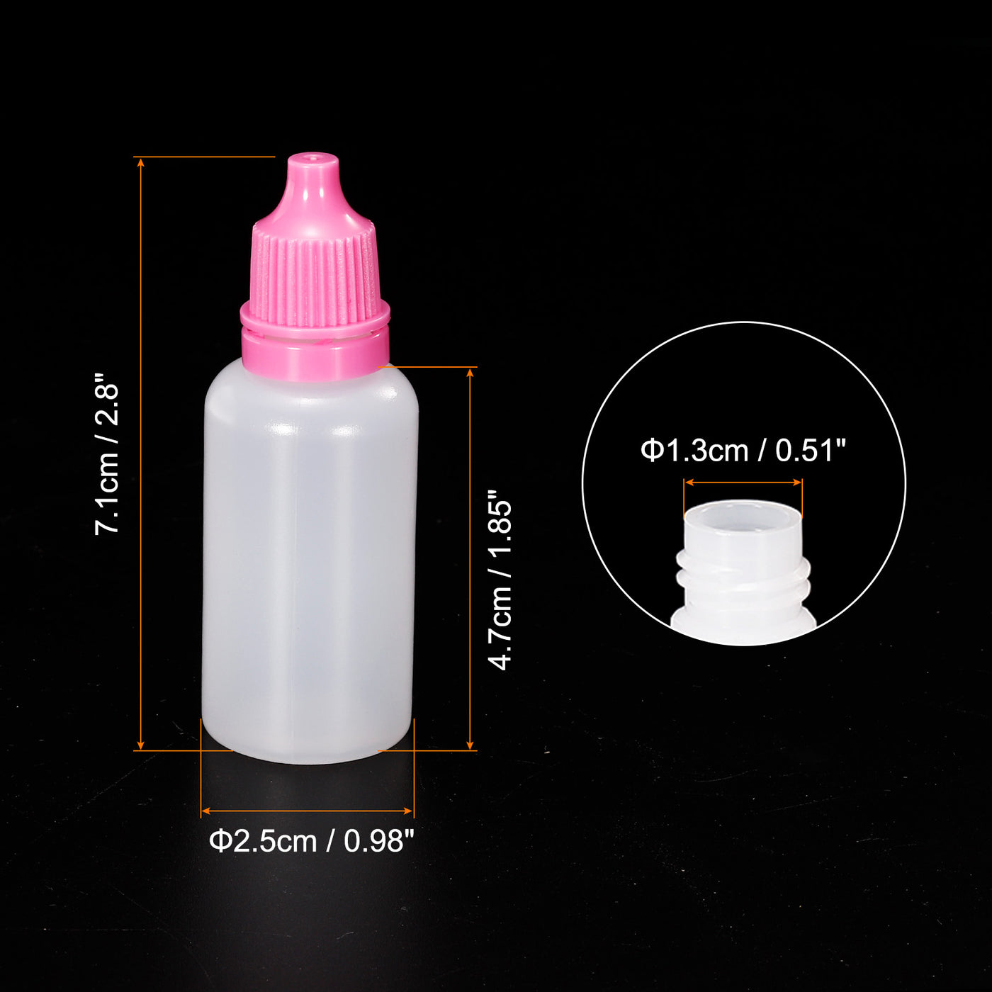 Harfington 20ml Liquid Dropper Bottle, 20 Pack PE Squeezable Dropping Eye Dropper Container with PP Cap for Home Travel, Pink