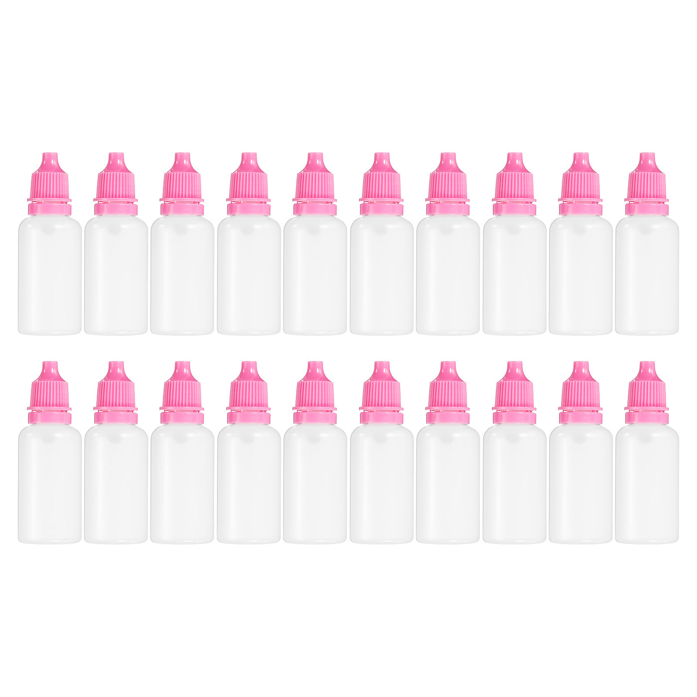 Harfington 20ml Liquid Dropper Bottle, 20 Pack PE Squeezable Dropping Eye Dropper Container with PP Cap for Home Travel, Pink