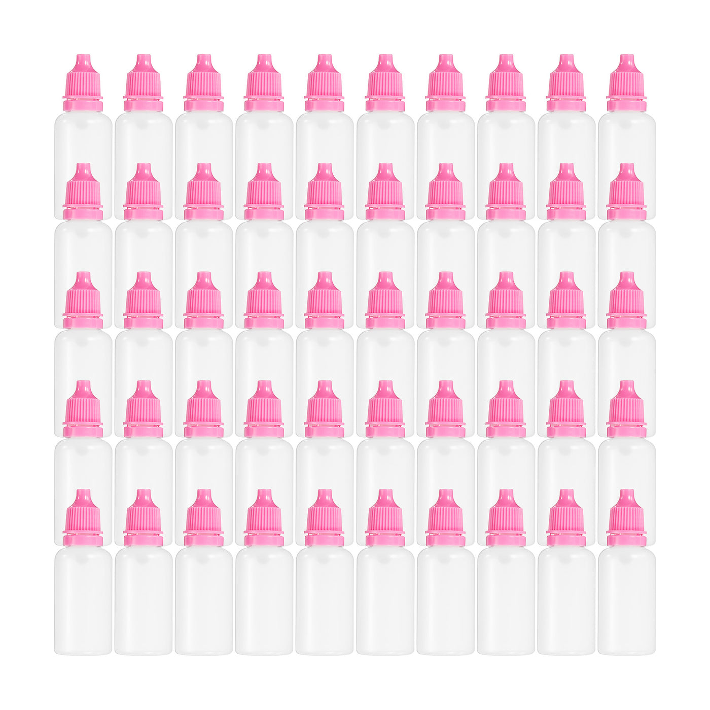 Harfington 20ml Liquid Dropper Bottle, 50 Pack PE Squeezable Dropping Eye Dropper Container with PP Cap for Home Travel, Pink