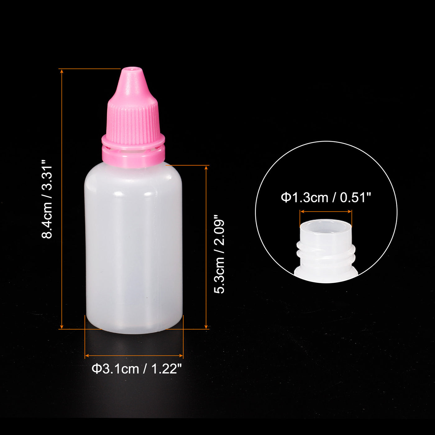 Harfington 30ml Liquid Dropper Bottle, 20 Pack PE Squeezable Dropping Eye Dropper Container with PP Cap for Home Travel, Pink