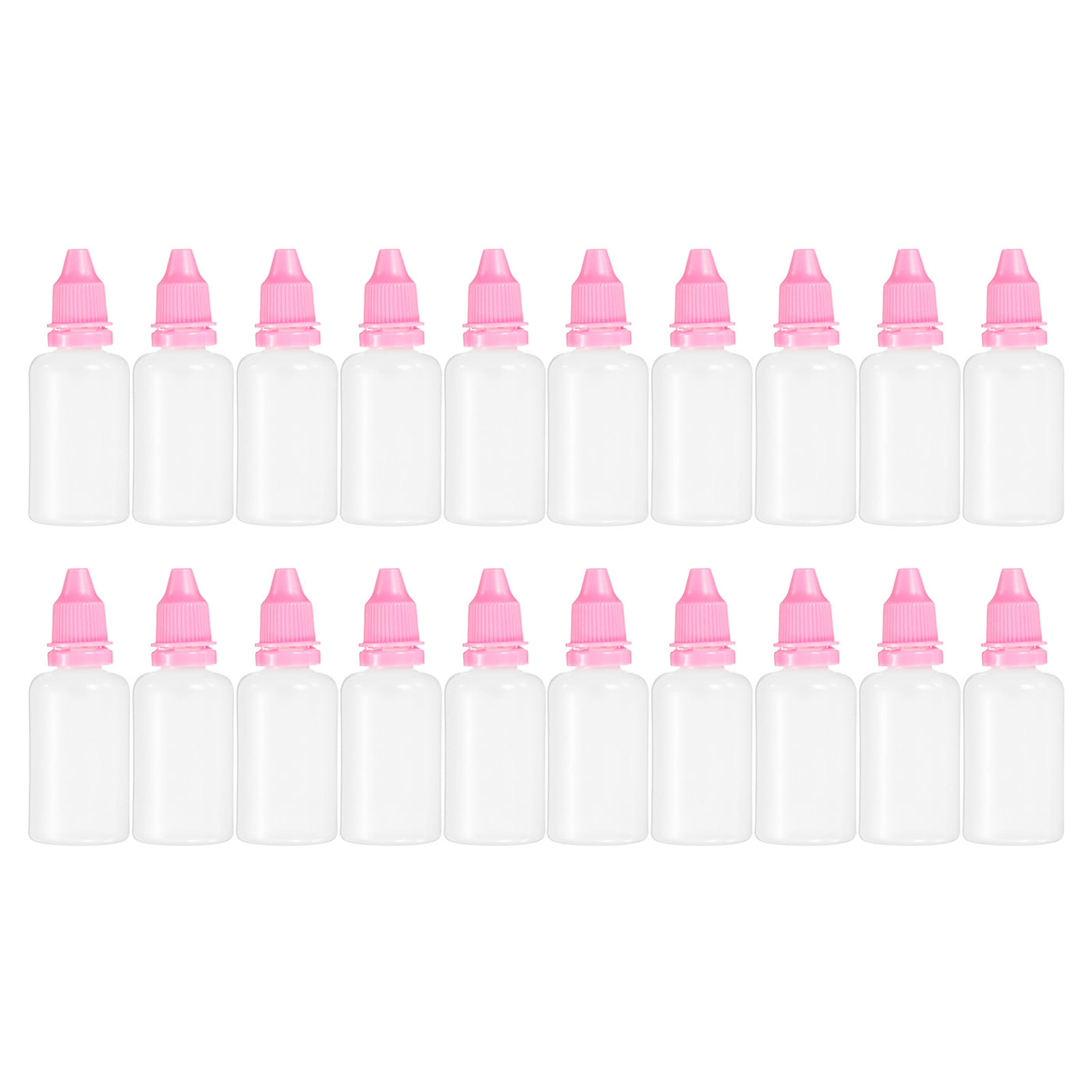 Harfington 30ml Liquid Dropper Bottle, 20 Pack PE Squeezable Dropping Eye Dropper Container with PP Cap for Home Travel, Pink