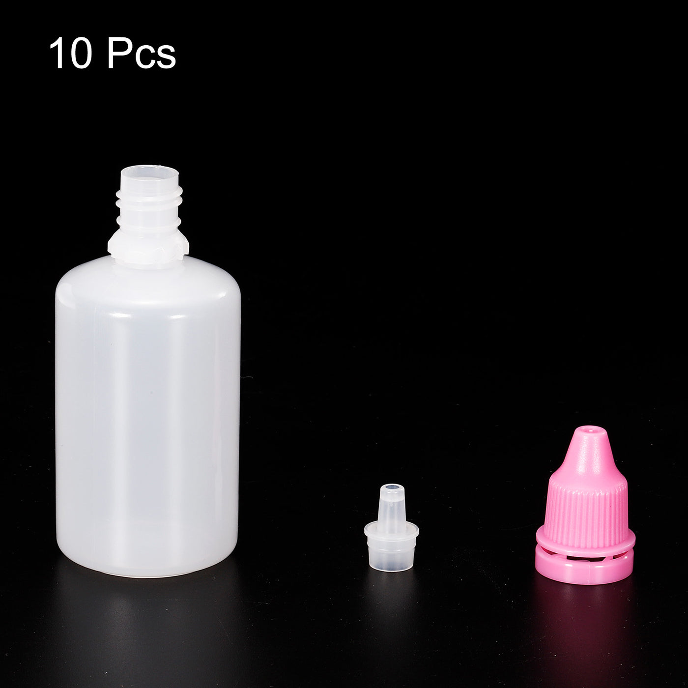 Harfington 50ml Liquid Dropper Bottle, 10 Pack PE Squeezable Dropping Eye Dropper Container with PP Cap for Home Travel, Pink