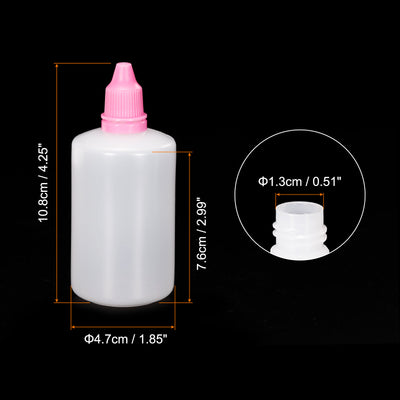 Harfington 100ml Liquid Dropper Bottle, 10 Pack PE Squeezable Dropping Eye Dropper Container with PP Cap for Home Travel, Pink