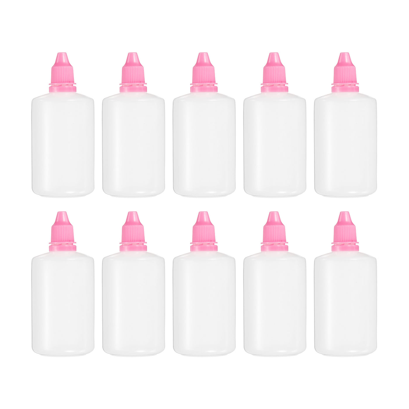 Harfington 100ml Liquid Dropper Bottle, 10 Pack PE Squeezable Dropping Eye Dropper Container with PP Cap for Home Travel, Pink