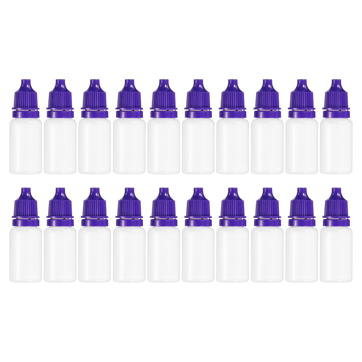 Harfington 10ml Liquid Dropper Bottle, 20 Pack PE Squeezable Dropping Eye Dropper Container with PP Cap for Home Travel, Purple