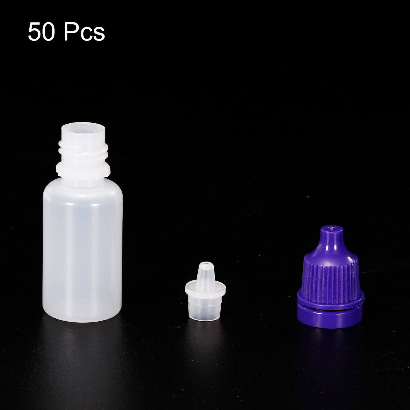 Harfington 10ml Liquid Dropper Bottle, 50 Pack PE Squeezable Dropping Eye Dropper Container with PP Cap for Home Travel, Purple