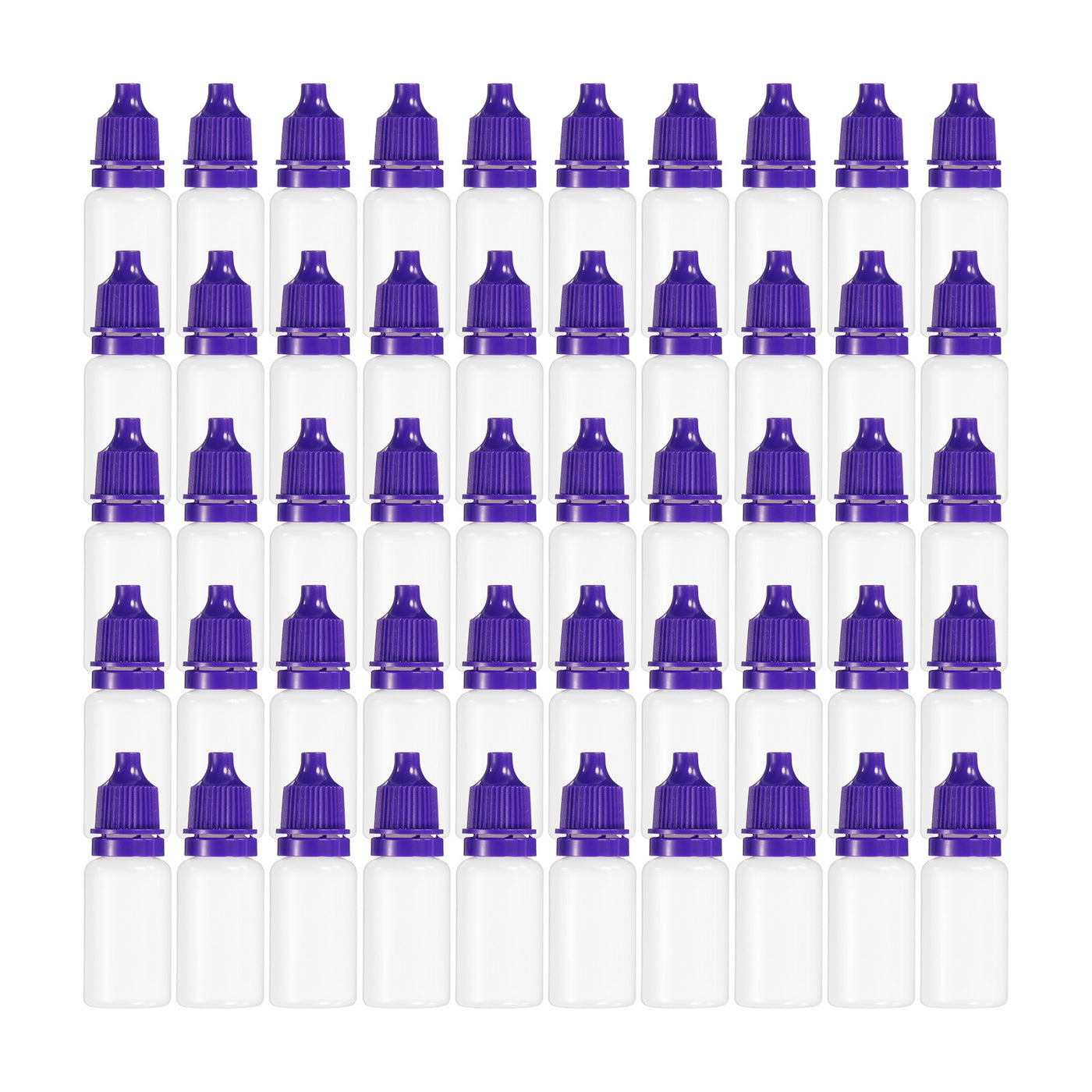 Harfington 10ml Liquid Dropper Bottle, 50 Pack PE Squeezable Dropping Eye Dropper Container with PP Cap for Home Travel, Purple