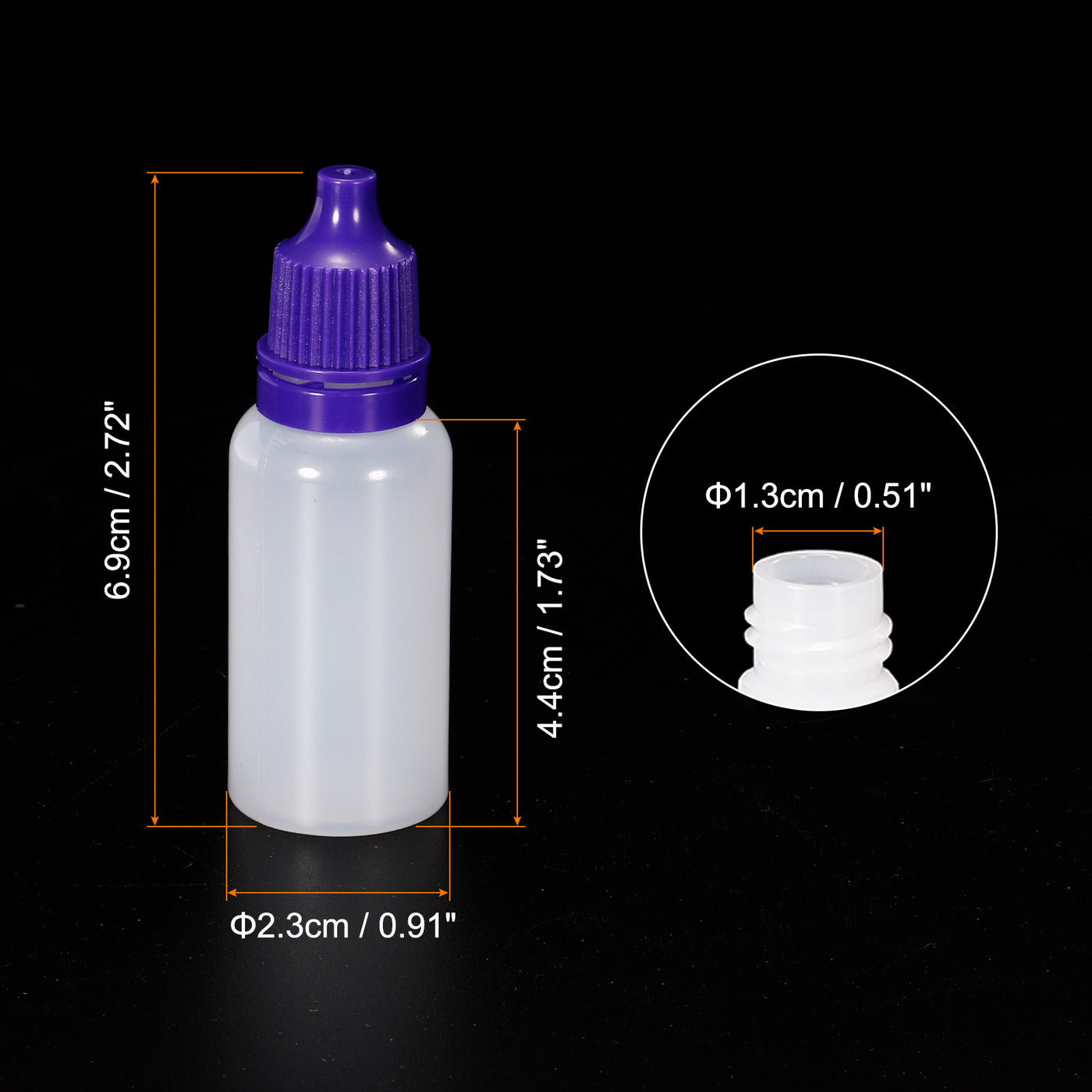 Harfington 15ml Liquid Dropper Bottle, 20 Pack PE Squeezable Dropping Eye Dropper Container with PP Cap for Home Travel, Purple