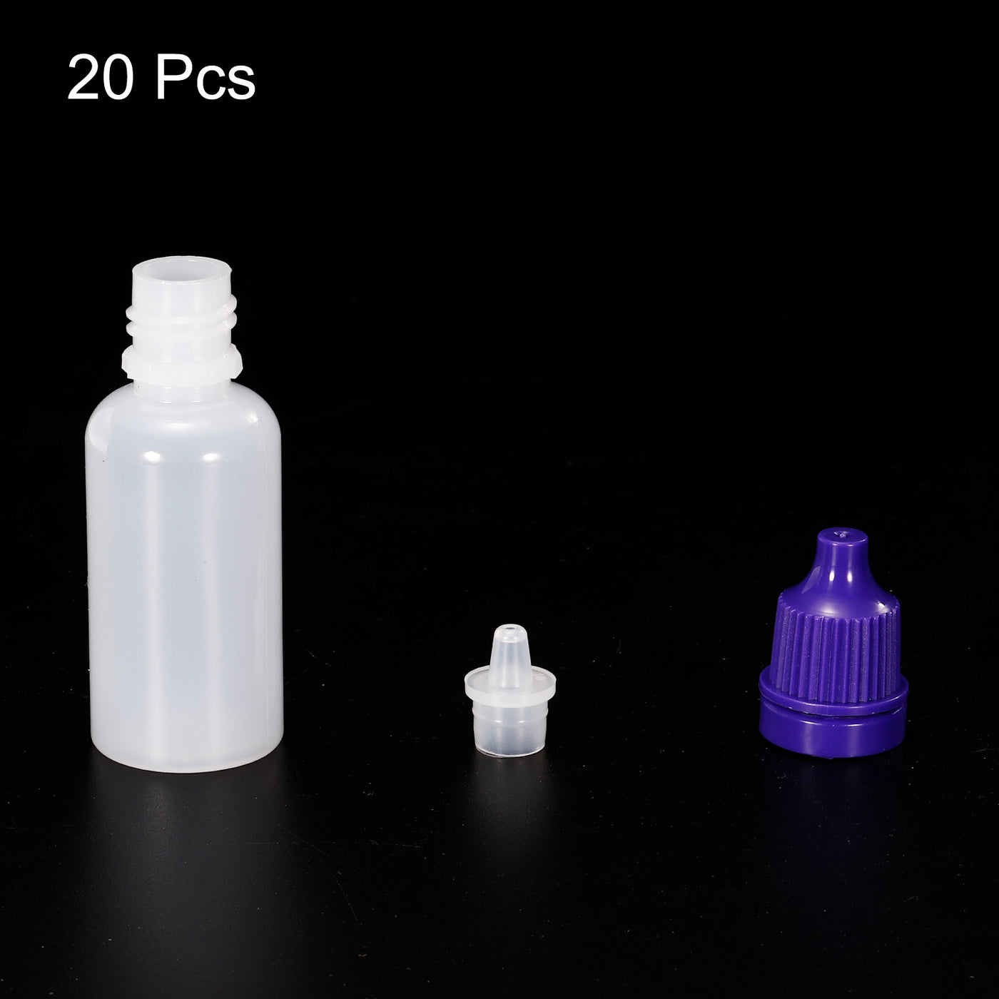 Harfington 15ml Liquid Dropper Bottle, 20 Pack PE Squeezable Dropping Eye Dropper Container with PP Cap for Home Travel, Purple