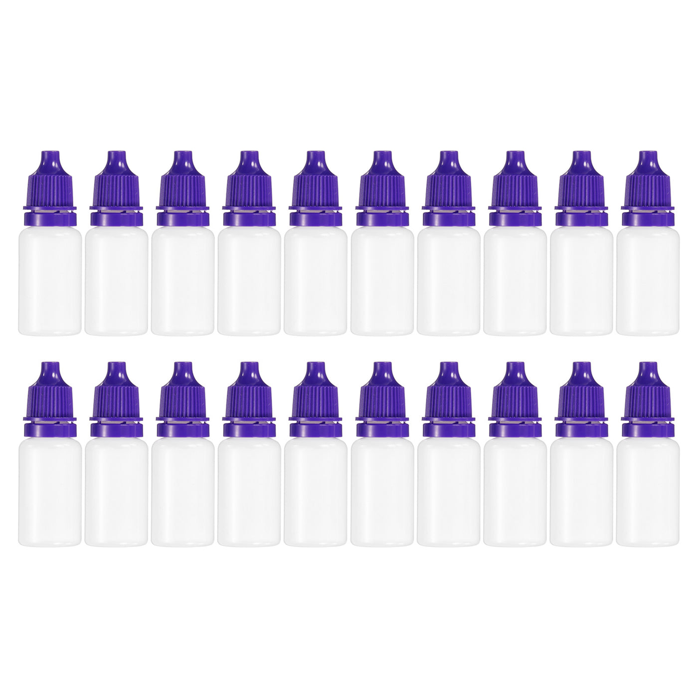 Harfington 15ml Liquid Dropper Bottle, 20 Pack PE Squeezable Dropping Eye Dropper Container with PP Cap for Home Travel, Purple