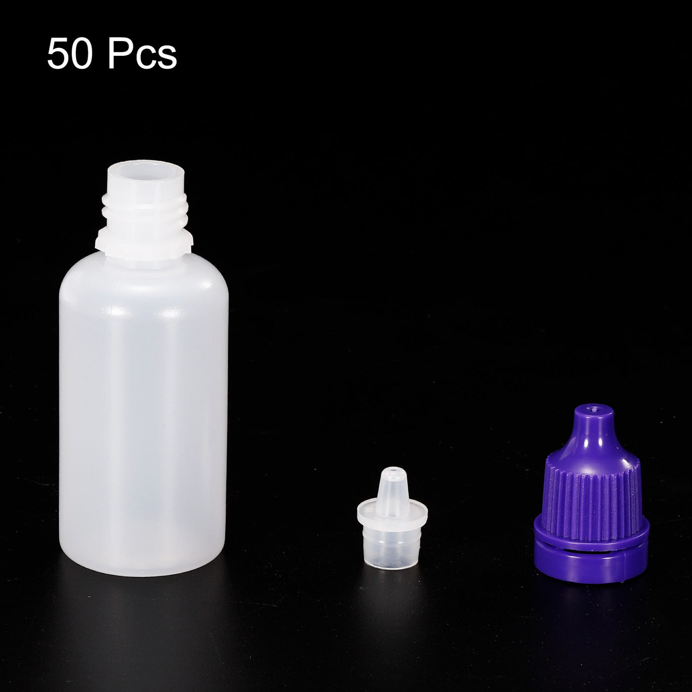 Harfington 20ml Liquid Dropper Bottle, 50 Pack PE Squeezable Dropping Eye Dropper Container with PP Cap for Home Travel, Purple