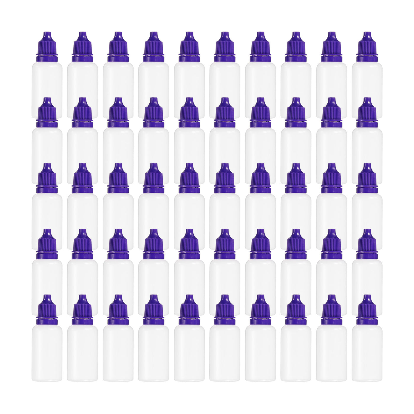 Harfington 20ml Liquid Dropper Bottle, 50 Pack PE Squeezable Dropping Eye Dropper Container with PP Cap for Home Travel, Purple