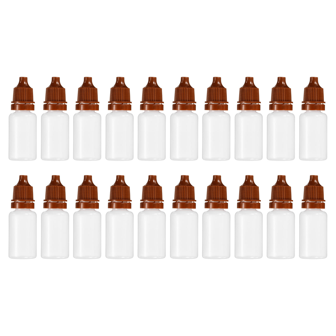 Harfington 10ml Liquid Dropper Bottle, 20 Pack PE Squeezable Dropping Eye Dropper Container with PP Cap for Home Travel, Coffee