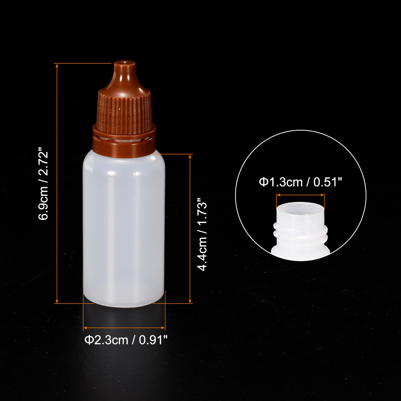 Harfington 15ml Liquid Dropper Bottle, 20 Pack PE Squeezable Dropping Eye Dropper Container with PP Cap for Home Travel, Coffee