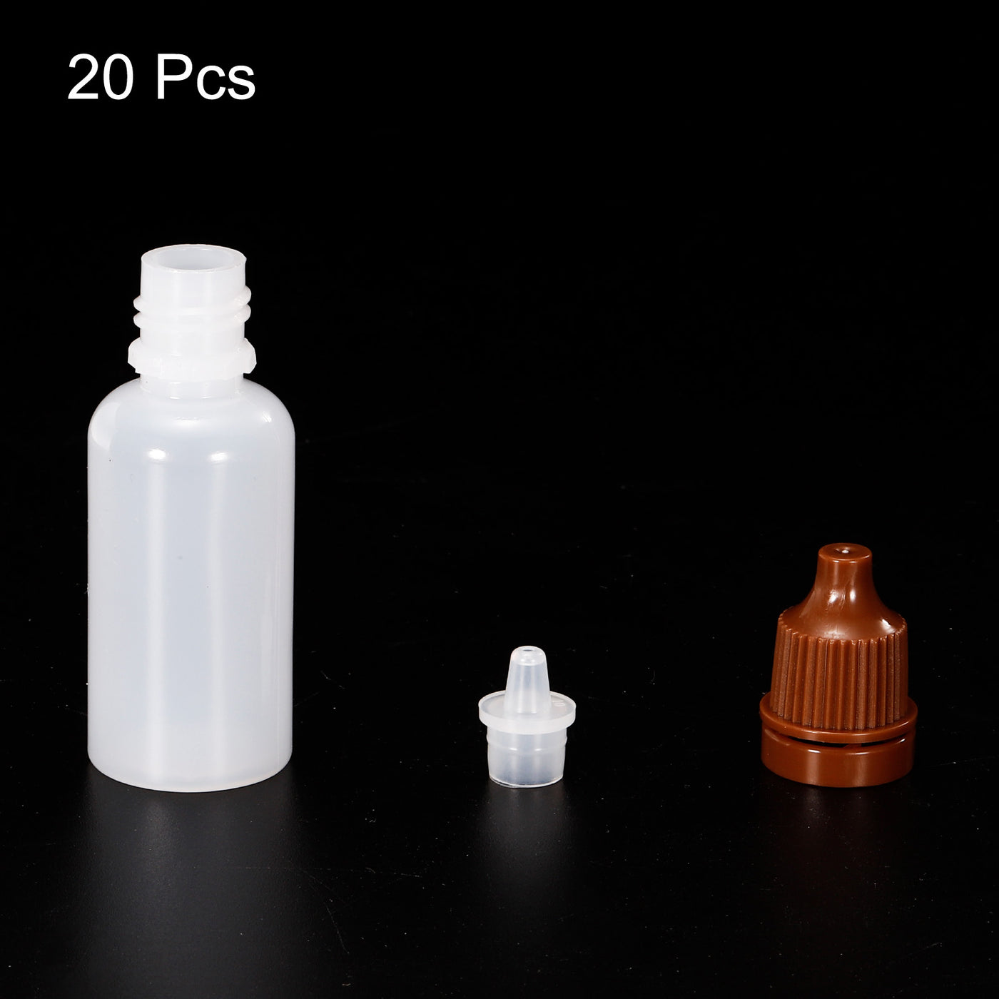 Harfington 15ml Liquid Dropper Bottle, 20 Pack PE Squeezable Dropping Eye Dropper Container with PP Cap for Home Travel, Coffee