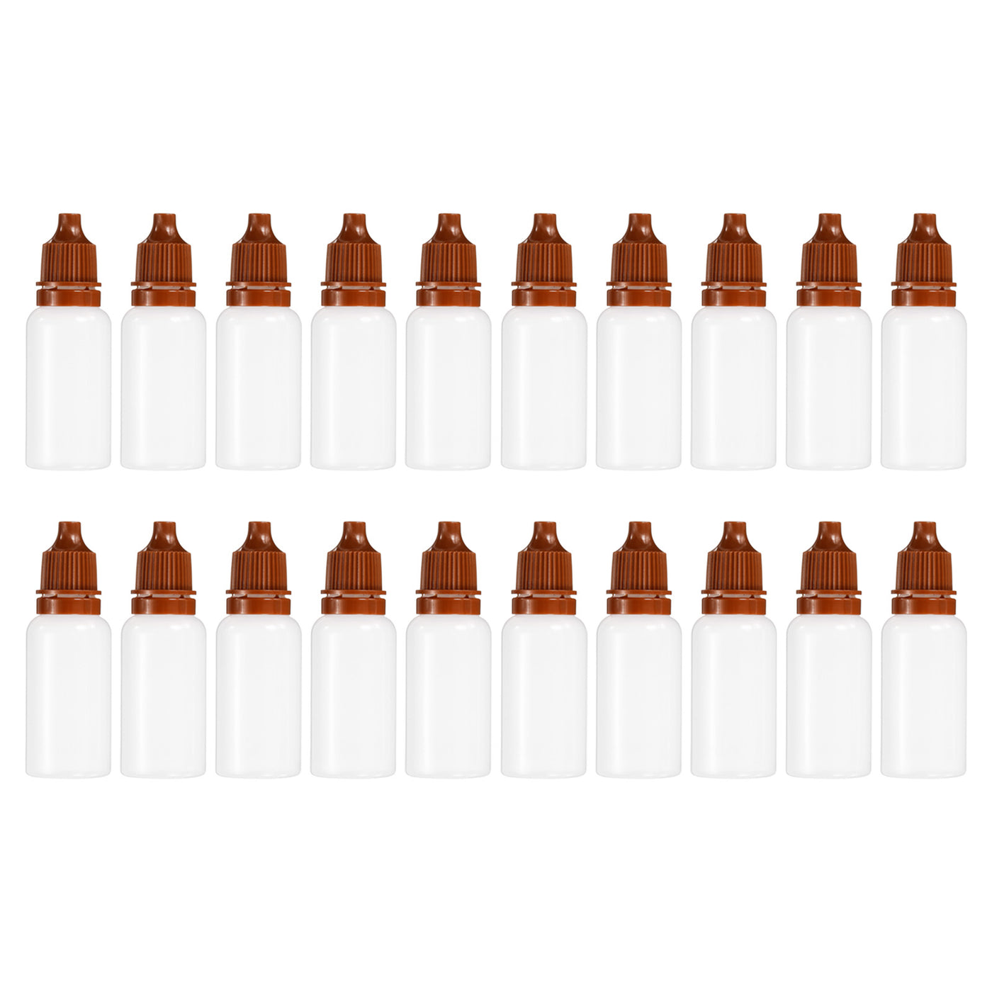 Harfington 15ml Liquid Dropper Bottle, 20 Pack PE Squeezable Dropping Eye Dropper Container with PP Cap for Home Travel, Coffee