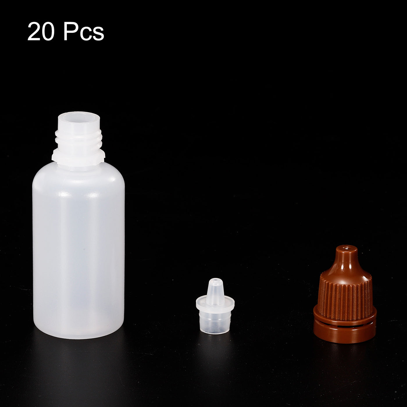 Harfington 20ml Liquid Dropper Bottle, 20 Pack PE Squeezable Dropping Eye Dropper Container with PP Cap for Home Travel, Coffee